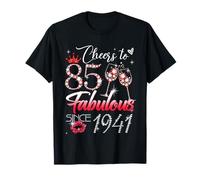 Cheers to 85 Fabulous Since 1941 85th Birthday Women Girls T-Shirt