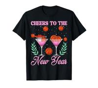 Cheers to The New Year Verre à Champagne et Ballon de Basket NYE 2026 T-Shirt