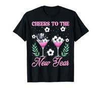 Cheers to The New Year Verre à Champagne et Football NYE 2026 Hommes T-Shirt