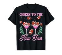 Cheers to The New Year Verre à Champagne et Football NYE 2026 T-Shirt