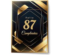 Cheerset Carte d'anniversaire pour homme ou femme - Grand format A4 21 x 30 cm avec beaucoup d'espace pour écrire - Avec enveloppe (87 ans)