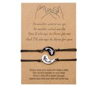 CheersLife 2 Yin Yang Couple Bracelets Meilleur Ami Amitié Distance Correspondant Souhait Poisson Chanceux Bracelet Anniversaire Bijoux Cadeaux Pour Femmes Hommes Garçon Fille Mère Fille