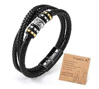 CheersLife 3 Couches Idee Cadeau Homme Amour Bracelets Pour Homme Bracelet Cuir Homme À Mon Homme Je Taime Cadeau Pour Petit Ami Bracelet À Mon Époux Cadeau Anniversaire Homme Cadeau Noel Homme IdéeES
