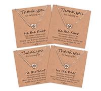 CheersLife 4 Cadeaux De Demoiselles D'honneur Témoin Colliers D'annonce De Mariage merci De Nous Aider à Faire Le Noeud Collier Proposition De Mariage Coffret Cadeau Pour Femme