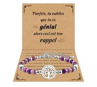 CheersLife Bracelet Arbre de Vie Femme - Pierres Naturelles Original - Cadeau pour Ado Fille, Noël, Anniversaire - Idée Cadeau Sœur, Amie, Mamie, Maman
