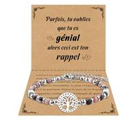 CheersLife Bracelet Arbre de Vie Femme - Pierres Naturelles Original - Cadeau pour Ado Fille, Sœur, Amie, Maman, Mamie - Idée Noël et Anniversaire