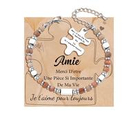 CheersLife Bracelet Naturel pour Femme - Cadeau Original Ado Fille pour Noël, Anniversaire - Puzzle pour Mamie, Maman, Sœur, Amie, Collègues