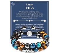 CheersLife Bracelet Perles Homme À Mon Fils Bracelet Pour Mon Fils Noel Cadeau Anniversaire Homme Bracelets Pour Homme 8mm Bracelet Pierre Naturelle