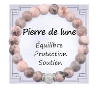 CheersLife Bracelet Pierres Naturelles Original pour Femme - Cadeau Ado Fille, Noël, Anniversaire - Pour Mamie, Maman, Sœur, Amie, Collègues, Nounou - Rose