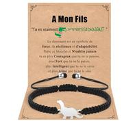 CheersLife Bracelet pour Mon Fils Cadeau pour Garçons Bracelet Dinosaure Cadeaux pour la Rentrée Scolaire Noël Anniversaire pour Mon Fils Cadeau de Fin D'Études pour les Garçons À Mon Fils Cadeau