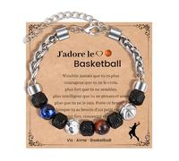 CheersLife Bracelets Basketball, Bracelet Joueur Basket Ball Basketball Accessoires Bijoux Paris Sport Souvenirs pour les fans pour Hommes Adolescents,Cadeaux D'anniversaire Retour à l'école