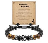 CheersLife Bracelets Foot Ball, Bracelet Joueur Football Accessoires Bijoux Paris Sport Souvenirs pour les fans pour Hommes Adolescents,Cadeaux D'anniversaire Retour à l'école Noël