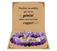 CheersLife Cadeau pour Femme 2 Bracelet Pierres Naturelles Femme Original Cadeau Ado Fille Cadeaux Noel Femme Cadeau Anniversaire Bracelet Cadeau pour Mamie Maman Sœur Amie Collègues Papillons