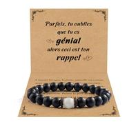 CheersLife Cadeau pour Homme Bracelet Pierres Naturelles Homme Original Cadeau Ado Cadeaux Noel Homme Cadeau Anniversaire Bracelet Cadeaux pour Papa Fils Frère Amis Petit Ami Mari