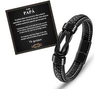 CheersLife Cadeaux Pour La Fête Des Pères Bracelet Papa Cadeau Père Original Bracelet En Cuir Idées Papa Anniversaire Noël Avec Carte Te Quiero Papá