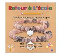 CheersLife Cadeaux Pour la Rentrée des Classes Maman et Moi Pour la Rentrée des Classes Bracelet Mère-fille Pour le Premier Jour D'école Pour Maman et Fille Fils Lass Garçon