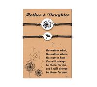 CheersLife Ensemble De Bracelets Mère-fille Pour 2, Maman Et Moi Longue Distance Bracelet De Souhait De Pissenlit Assorti Retour à L'école Cadeaux D'anniversaire Pour Maman Fils Femmes Garçons Filles