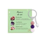 CheersLife Idee Cadeau Femme Original Utile Porte Clef Pierre Naturelle