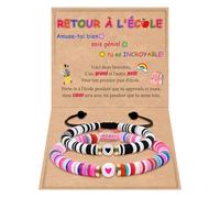 CheersLife Retour À L'École Bracelet Mère Fille Fils Correspondant Coeur Bracelet Set De 2 Maman Et Mes Bijoux Fille Et Garçon Cadeau Pour Le Premier Jour D'École Cadeau Rentrée Maternelle