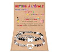 CheersLife Retour À L'École Bracelet Mère Fils Correspondant Puzzle Bracelet Set De 2 Maman Et Mes Bijoux Fille Et Garçon Cadeau Pour Le Premier Jour D'École Cadeau Rentrée Maternelle