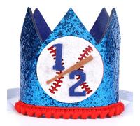 Cheerupp 1/2 Casquette D'anniversaire De Baseball Pour Les Filles Et les Garçons, Thème Sportif Baseball Demi - Anniversaire Glitter Couronne Six Mois Et Demi Fête D'anniversaire Décoration Fournitu