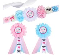 Cheerupp Burn or Bow Baby Shower Maternity Harnais Kit - Roues De Voiture Thème Sexe Démystifié Partie Ceinture Broche, Camion Nouveau Parent Grossesse Photo Prop Party Supplies