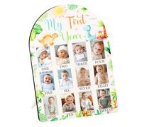 Cheerupp Dinosaur cadre photo pour ma première année, cadre photo pour bébé, nouveau - né 12 mois neutre en matière de sexe bébé Milestone fait pour un souvenir décoratif de premier anniversaire