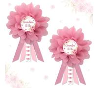 Cheerupp Pin's en fer blanc rose poudré avec inscription « Grandma To Be and Grandpa To Be » - Rose poudré - Pour fête prénatale - Cadeau pour les nouveaux grands-parents - Pour révéler le sexe - Pour