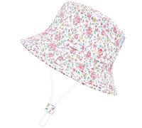 CHEESANHERR Chapeau de Soleil Enfant, Casquette Bebe, Bob Bebe Garcon Fille, Chapeau de Pêcheur de Plage d'Eté Chapeaux de Seau Kids Sun Hat (FR/ES, Âge, 1 an, 2 Ans, Fleur Rose)