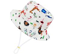 CHEESANHERR Chapeau de Soleil Enfant, Casquette Bebe, Bob Bebe Garcon Fille, Chapeau de Pêcheur de Plage d'Eté Chapeaux de Seau Kids Sun Hat (FR/ES, Âge, 2 Ans, 4 Ans, Animal Blanc)