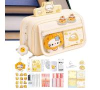 Cheese Cat Pencil Case, Large Capacity School Supplies Organizer Set