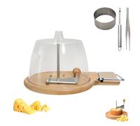 Cheese Curler Flower Maker Wheel Slicer, 2026 New Cheese Curler with Lid, Sharp Blade，Cheese Slicer and Shaving Tool,Wood Base for Hard Cheeses & Chocolate (B-B)