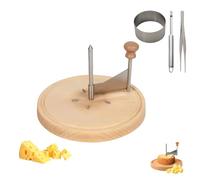 Cheese Curler Flower Maker Wheel Slicer, 2026 New Cheese Curler with Lid, Sharp Blade，Cheese Slicer and Shaving Tool,Wood Base for Hard Cheeses & Chocolate (A-A)