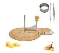 Cheese Curler Flower Maker Wheel Slicer, 2026 New Cheese Curler with Lid, Sharp Blade，Cheese Slicer and Shaving Tool,Wood Base for Hard Cheeses & Chocolate (B-A)