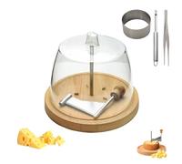 Cheese Curler Flower Maker Wheel Slicer, 2026 New Cheese Curler with Lid, Sharp Blade，Cheese Slicer and Shaving Tool,Wood Base for Hard Cheeses & Chocolate (A-B)