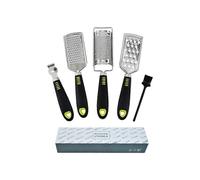 Cheese Grater & Lemon Zester, Kitchen Graters Set, Ergonomic TPR Handle, Handheld Stainless Steel Zester for Potato Nutmeg Lemon Ginger Garlic Fruits
