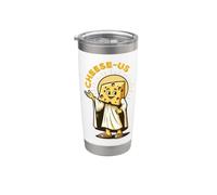 Cheese Religion Cheesy Jesus Cheese-Us Pun Christianisme Gobelet isotherme en acier inoxydable double paroi