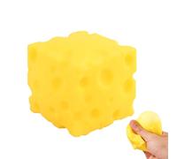 Cheese Stress Toy - Cube Fidget Stress Relief for Kids Adults | Soft Rebounding Novelty Toy for Anxietys Focus Relaxation, Sensory Play and Fun at Home School Office Or Party Favors