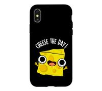 Cheese The Day Jeu de Mots Positif Amusant Coque pour iPhone X/XS