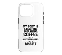 Cheeseburgers Into Regrets Humour Alimentaire drôle Coque pour iPhone 16 Pro