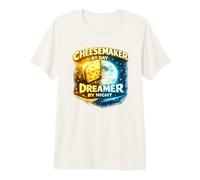 Cheesemaker by Day Dreamer by Night de Fromage drôle de T-Shirt Haut de Gamme
