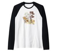 Cheetah Collage Run Wild Run Free Big Cats Animal Print Manche Raglan