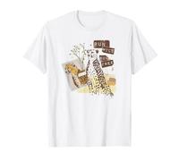 Cheetah Collage Run Wild Run Free Big Cats Animal Print T-Shirt