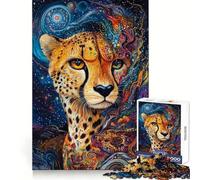 Cheetah Cosmos Puzzle pour Adolescents 1000 pièces Développe la réflexion et la Pleine Conscience Idée Cadeau Unique Bords précis (38x52cm)