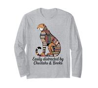 Cheetah Face pour Femmes, Guépard, Imprimé, Livres, Nerds Cheetah Manche Longue