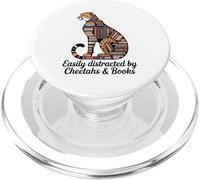 Cheetah Face pour Femmes, Guépard, Imprimé, Livres, Nerds Cheetah PopSockets PopGrip pour MagSafe