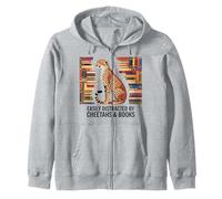 Cheetah Face pour Femmes, Guépard, Imprimé, Livres, Nerds Cheetah Sweat à Capuche