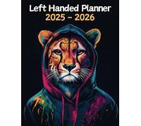 Cheetah Left Handed Planner: 2 Year Weekly Sunday to Saturday Calendar | Gift For People Who Love Safari Animals, Cat Lovers | For Back To School, Office, Work | 8.5 x 11 Inches | v1