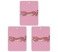 Cheetah Lot de 3 désodorisants carrés à suspendre pour voiture, maison, bureau, style noir