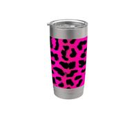 Cheetah Rockabilly Pinup Burlesque Punk Motif rose léopard Gobelet isotherme en acier inoxydable double paroi